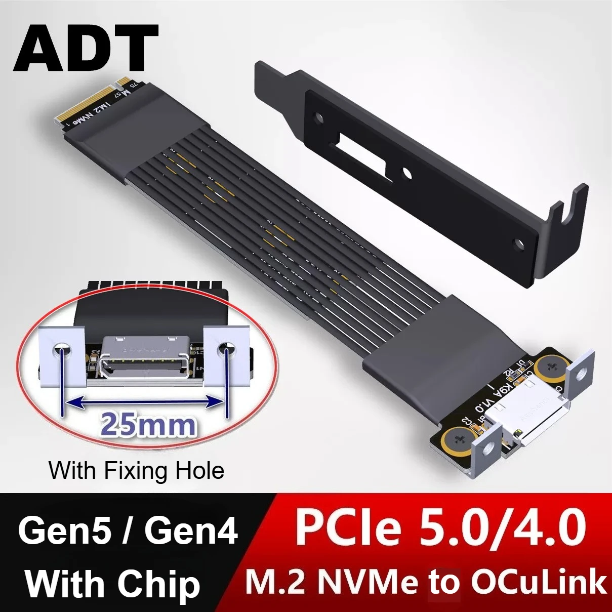 K49SQ-BK14 Kabel Chip GPU OCuL - Pcie 5.0 Gpu Riser Cable ulasan dan harga